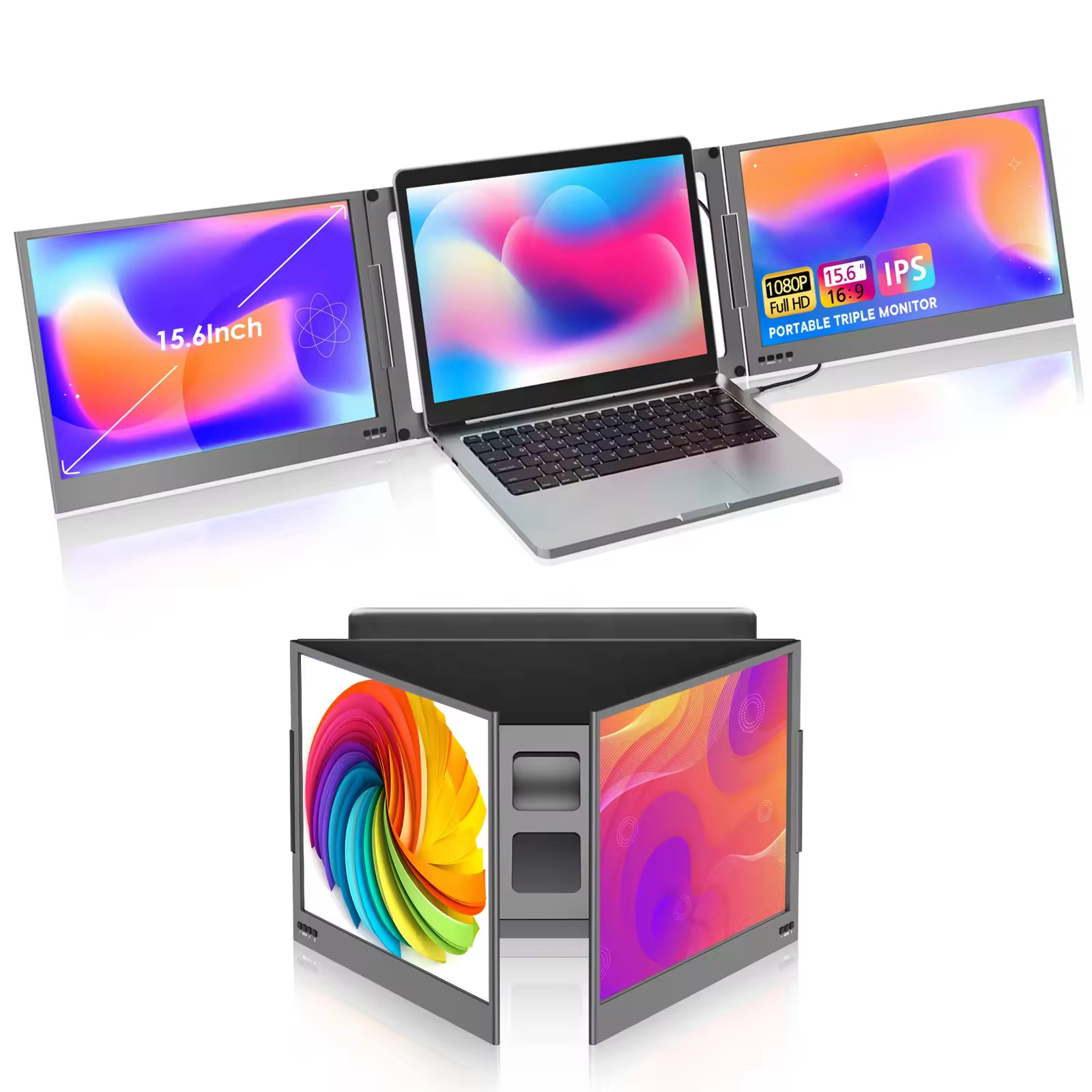 15.6 inch Dual Screen Portable Monitor Display