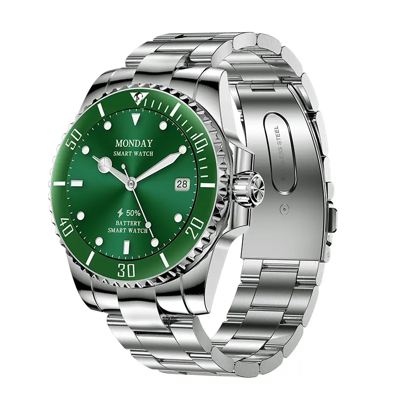 Factory Wholesale Business Casual Multi-function Luxury Stainless Steel 5ATM IP68 waterproof Man Smartwatch