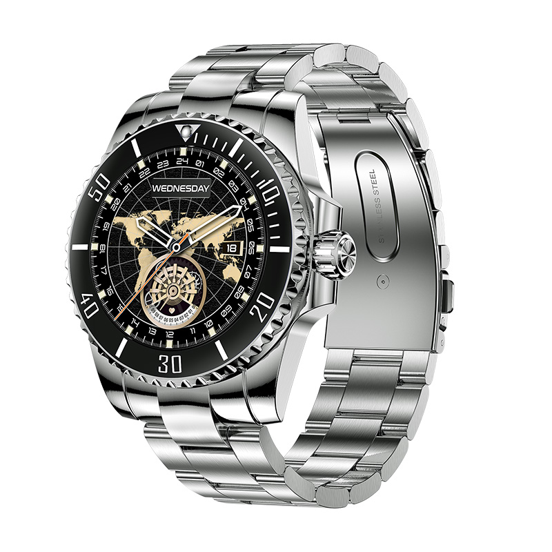 Factory Wholesale Business Casual Multi-function Luxury Stainless Steel 5ATM IP68 waterproof Man Smartwatch